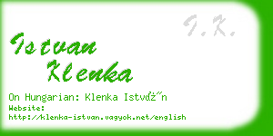 istvan klenka business card